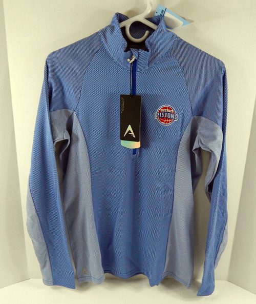 2016-17 Ladies Detroit Pistons Blue Cabanas Quarter Zip Shirt Antigua NWT M 1