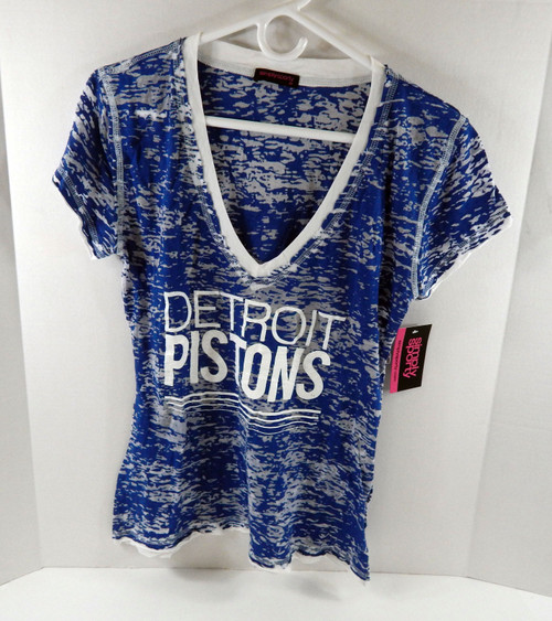 Ladies Detroit Pistons Authentic lue Cloudy T-Shirt Simplysporty NWT M 45S
