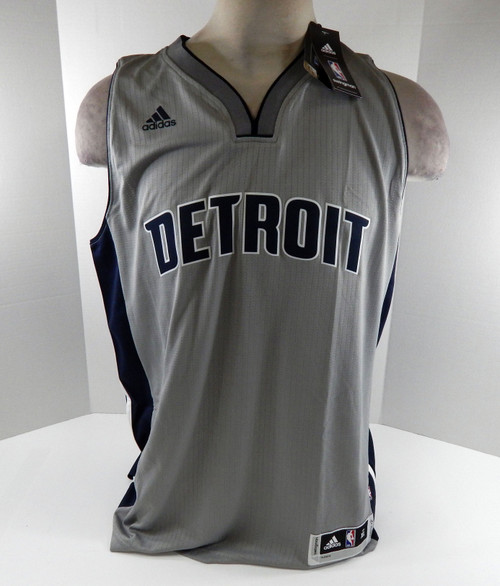 2016 Mens Detroit Pistons Blank Swingman Grey Jersey Adidas NWT XL 84S
