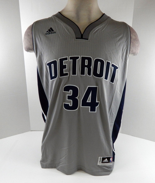 2016 Mens Detroit Pistons Tobias Harris #34 Swingman Grey Jersey Adidas NWT L 5
