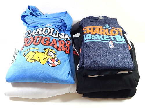 Lot of (20) NBA Team Issued Shirts Bobcats 76'ers Magic Cougars Adidas Reebok