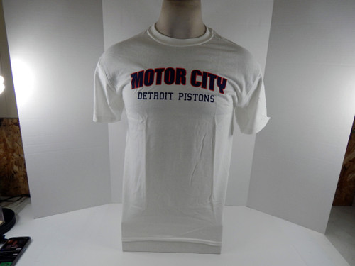 Mens Detroit Pistons Authentic White Shirt Motor City NWT M 11S