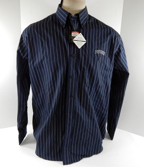 Mens Detroit Pistons Authentic Navy Staff Shirt Antigua NWT L 18S