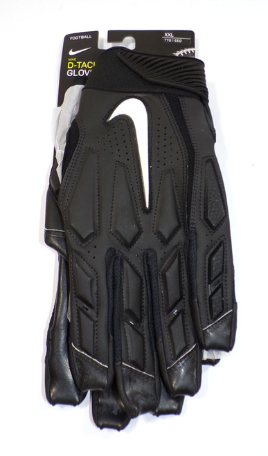 Nike D-Tack Defensive Tackle 6.0 Blk/Blk/Wht PROMO Football Gloves Size 2XL NEW