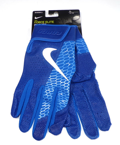 Nike SM Force Elite BG-Tex Palm Game Royal Baseball Batting Gloves Size XL