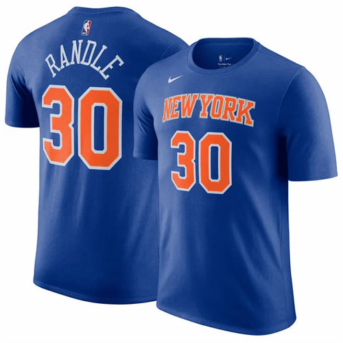 Julius Randle New York Knicks #30 The Nike Tee Shirt Blue New Youth Ladies XL