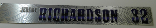 New Orleans Hornets Jeremy Richardson #32 Game Used Locker Room Nameplate
