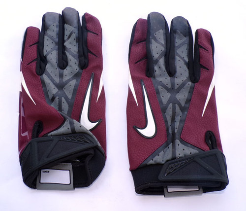 Nike Vapor Jet 2.0 NCAA Maroon/Gry/White Men's Football Gloves Size 3XL PGF267