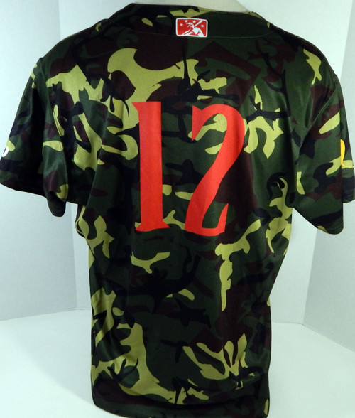 2018 Clearwater Threshers Grenny Cumana #12 Game Used Green Camo Jersey Miltary
