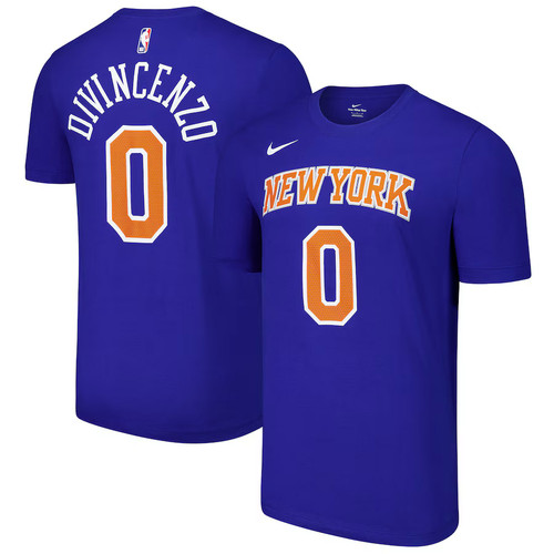 Donte DiVincenzo New York Knicks #0 The Nike Tee Shirt Blue New Adult XL