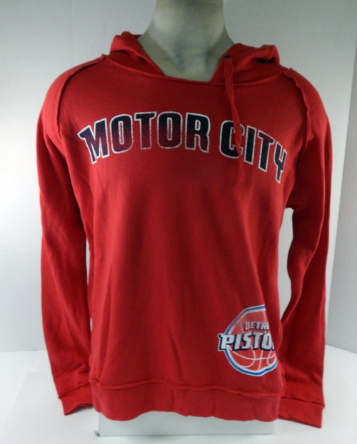 Ladies Detroit Pistons Red Hoodie Sweatshirt Brushed Fleece NWT L 37S