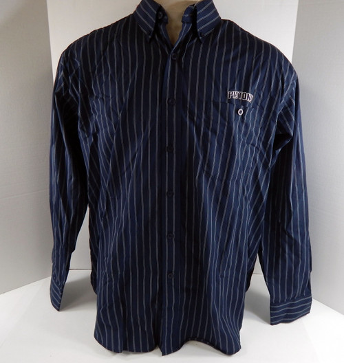 Mens Detroit Pistons Navy Pinstripe Polo Shirt Palace Antigua NWT L 44S