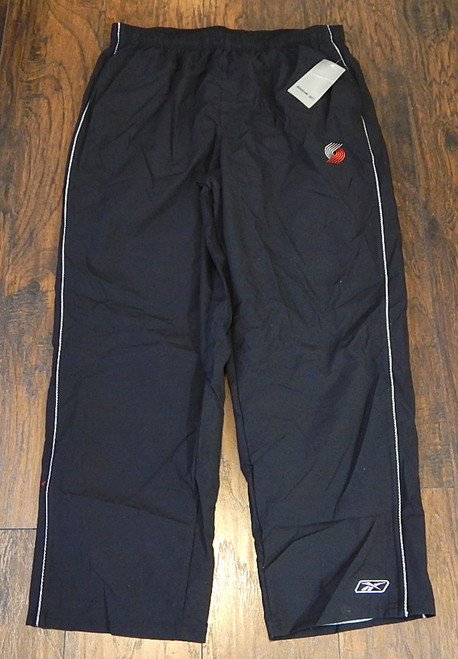 Portland Trail Blazers Reebok Team Issued Warm Up Swishy Pants Black Medium