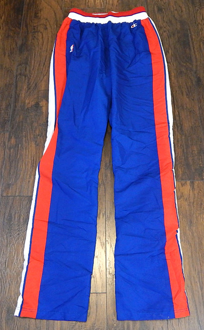 1990's Detroit Pistons Champion Team Issued Vintage Warm Up Pants Blue Size 36