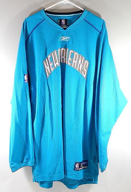 New Orleans Hornets Reebok Team Issued LS Warm Up Shirt Teal XL Tall