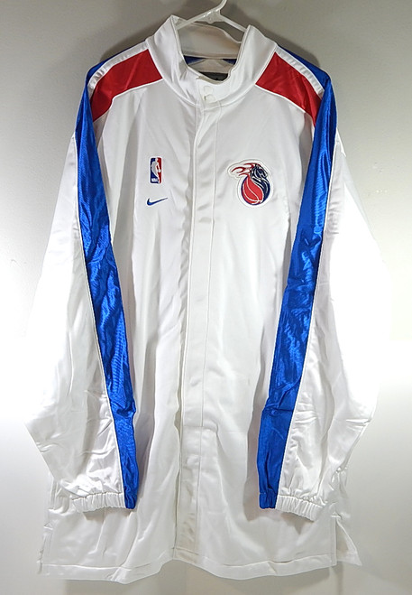 Detroit Pistons Nike Team Issued Warm Up Jacket White New 4XL +4"