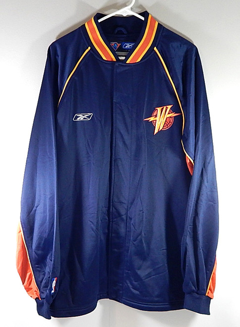 Golden State Warriors NBA Reebok Team Issued LS Warm Up Jacket Navy 2XL