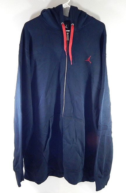 Jordan Nike Air Player Issued Zip Up Hoodie Sweatshirt Black Red Size Tag Cut
