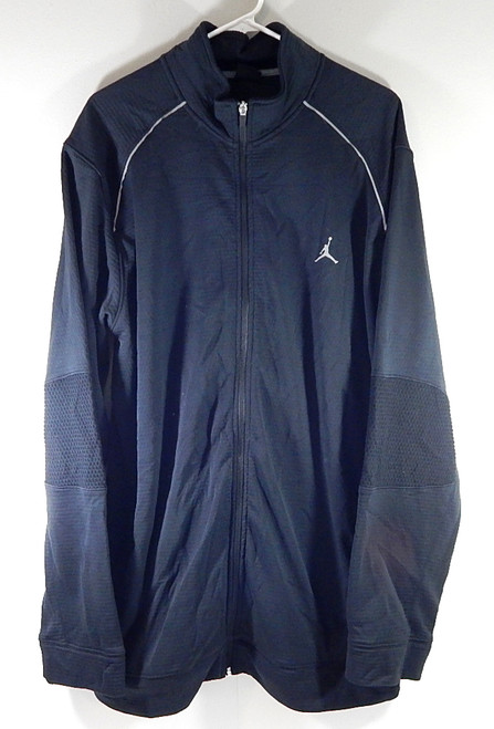 Jordan Nike Air NBA Player Issued Zip Up Warm Up Sweatshirt Black Size Tag Cut