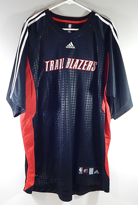 Portland Trail Blazers Adidas Climalite Team Issued Warm Up Shirt Black 2XL Tall
