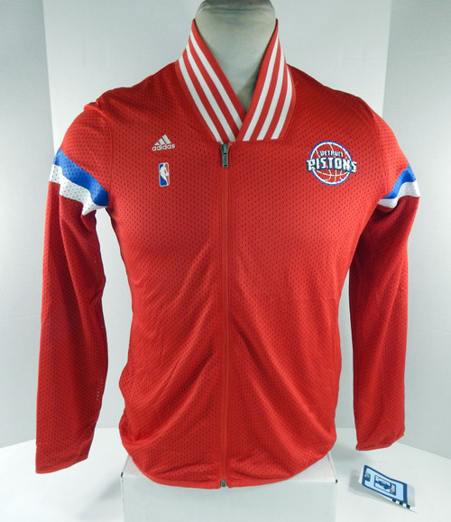 2014-15 Ladies Detroit Pistons Auth Red Jacket On-Court Adidas NWT L 12S