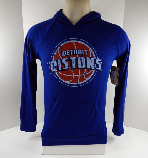 Mens Detroit Pistons Auth Blue Hoodie Sweatshirt Majestic NWT S 17S
