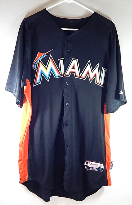 Miami Marlins Majestic MLB Authentic Collection Team Issued Jersey Black Size 44