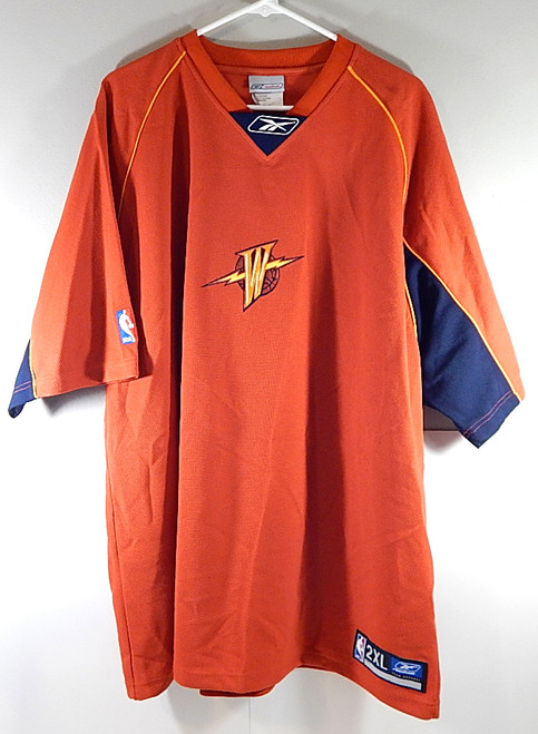 Golden State Warriors Reebok Team Issued Warm Up Shirt Orange XXL