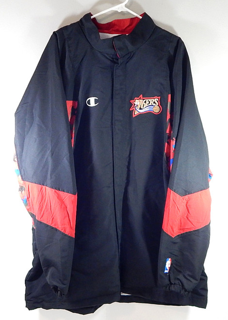 Philadelphia 76'ers Champion Team Issued Vintage Warm Up Jacket Black Size 52