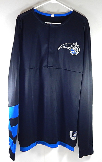 Orlando Magic Adidas Team Issued Long Sleeve Warm Up Shirt Black 4XL +2"