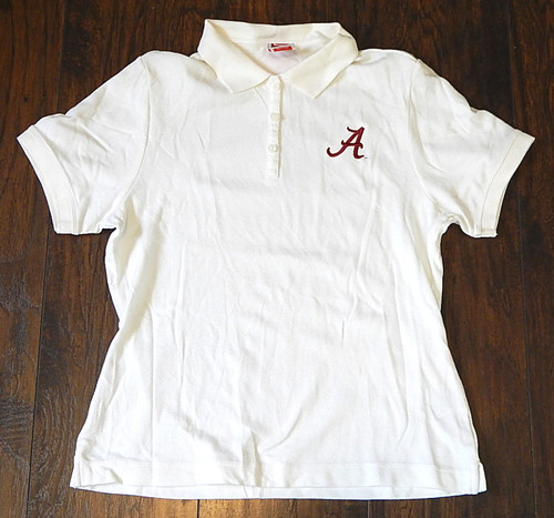 Alabama Crimson Tide Nike Team Issued Polo Shirt White Youth Ladies Large