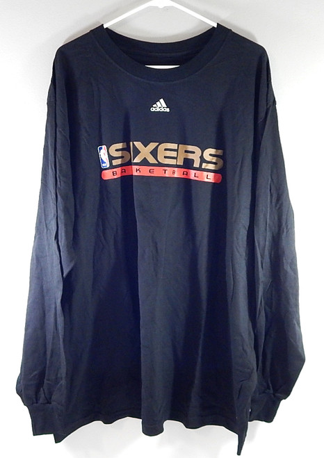 Philadelphia 76'ers Adidas Team Issued Long Sleeve Shirt Black 4XL Tall
