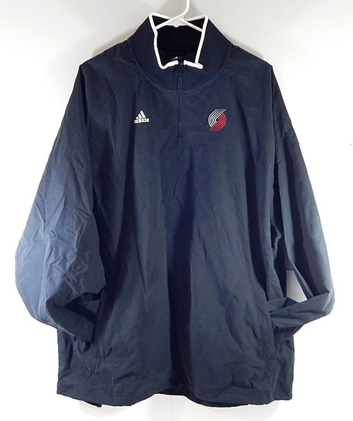 Portland Trail Blazers Adidas Team Issued 1/4 Zip Pullover Shirt Black 2XL Tall