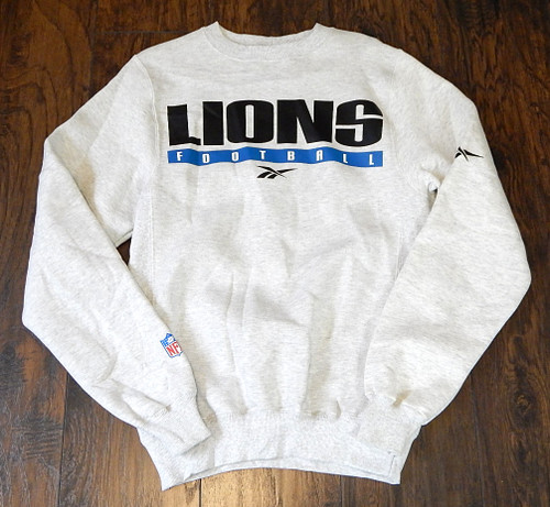 Detroit Lions Football Reebok Pro Line Vintage Crewneck Sweatshirt Small Stained
