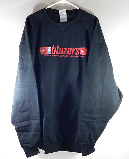 Portland Trail Blazers Nike Team Issued Crewneck Sweatshirt Black New XL Tall