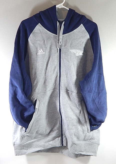 New Orleans Pelicans Adidas Team Issued Hoodie Sweatshirt 2-Tone Blue Gray XL