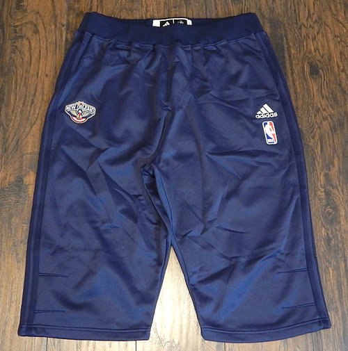New Orleans Pelicans Adidas Team Issued Warm Up Capri Pants Navy Blue 2XL +2"