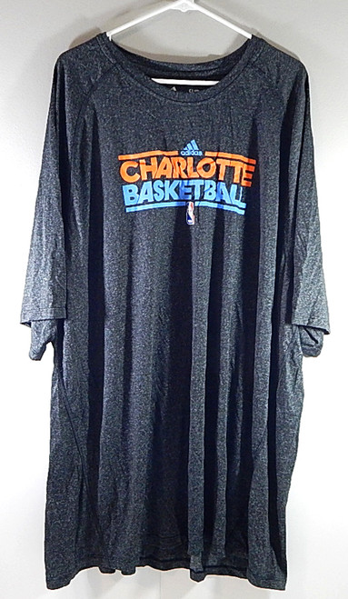 Charlotte Bobcats Adidas Climalite Team Issued Tee Shirt Dark Gray 4XL Tall