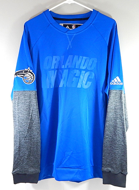 Orlando Magic Adidas Team Issued Warm Up Pullover Shirt Blue Gray New 3XL +2"