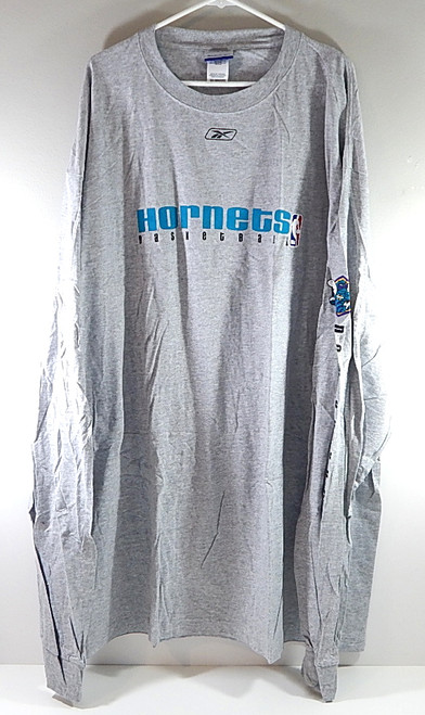 New Orleans Hornets Basketball Reebok Team Issued Long Sleeve Shirt Heather 3XLT