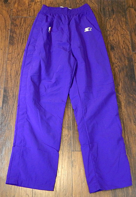 1997-98 Charlotte Hornets Champion Team Issued Vintage Warm Up Pants Purple 38