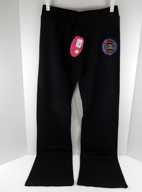 Ladies Detroit Pistons  Black Sweat Pants Bling It On NWT M  67S