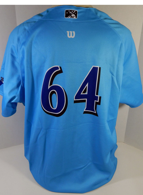 2017 Clearwater Threshers #64 Game Issued Blue Jersey Prostate Cancer 56 DP13407