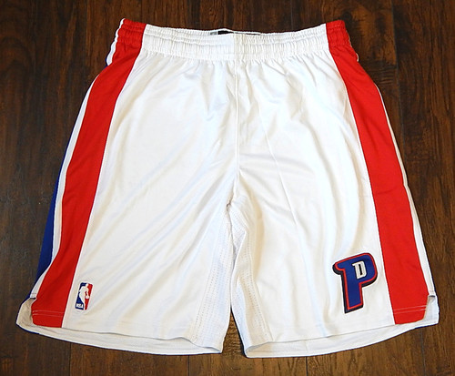 Detroit Pistons Adidas Climacool Team Issued Basketball Shorts White Large +2"