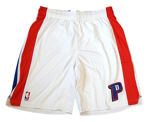 Detroit Pistons Adidas Climacool Team Issued Basketball Shorts White Large +2"