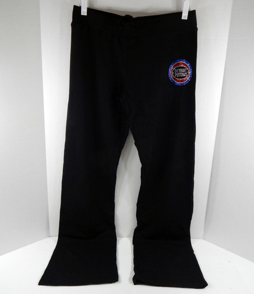 Ladies Detroit Pistons  Black Sweat Pants Bling It On NWT L  68S