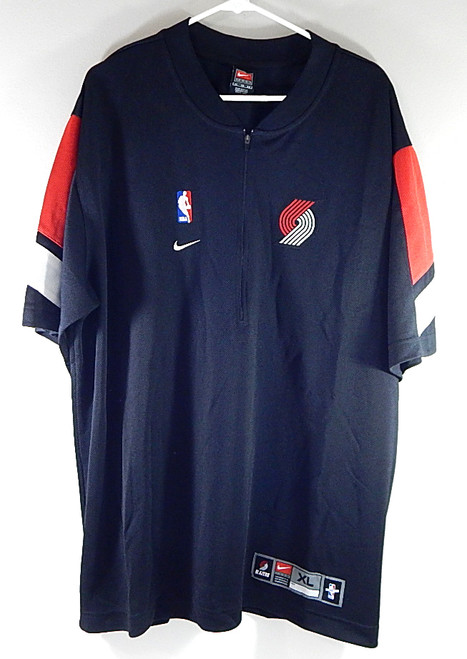 Portland Trail Blazers Nike Team Issued Warm Up Shirt Half Zip Black NOS XXL