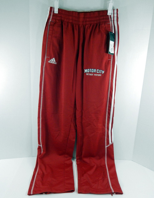 2014-15 Mens Detroit Pistons Auth Red Select Pants Motor City Adidas NWT S 155S