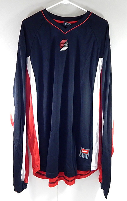 Portland Trail Blazers Nike Team Issued LS Warm Up Shirt V-Neck Black NOS 4XL