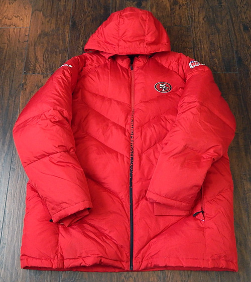 San Francisco 49'ers Reebok Onfield NFL Puffy Winter Coat Jacket Mens Red XL